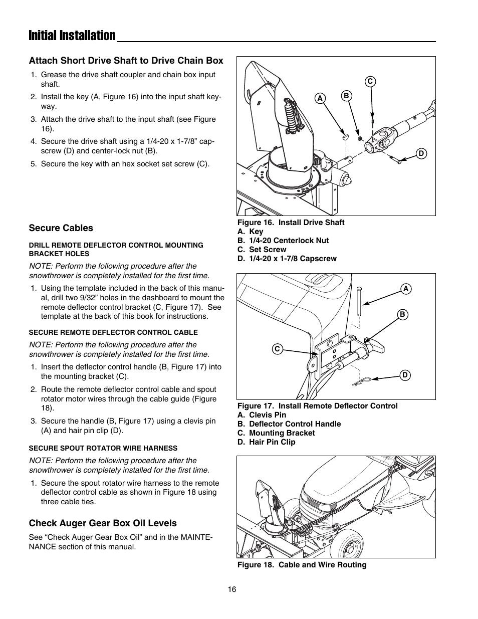 Initial installation | Simplicity 1694404 User Manual | Page 18 / 24