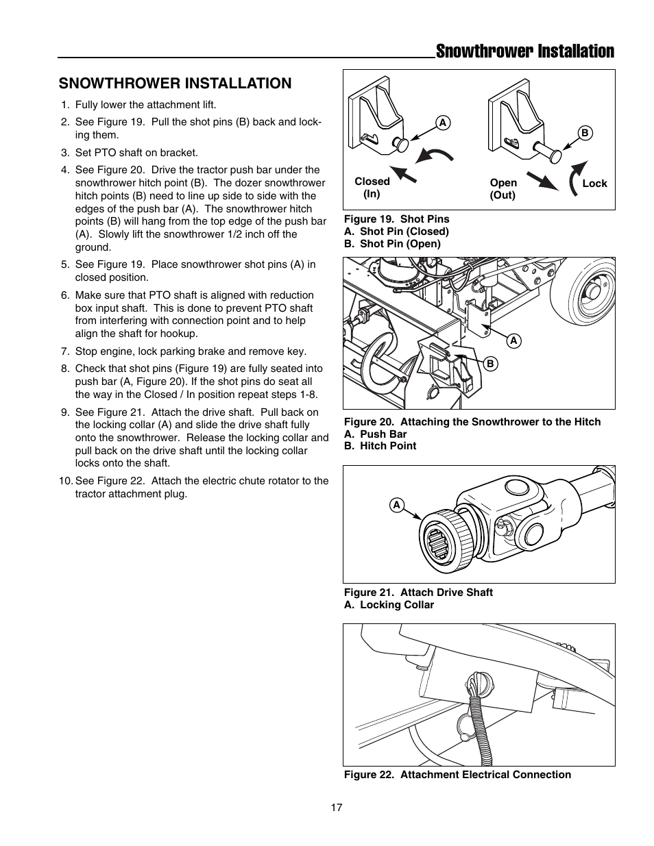 Snowthrower installation | Simplicity 1694404 User Manual | Page 19 / 24