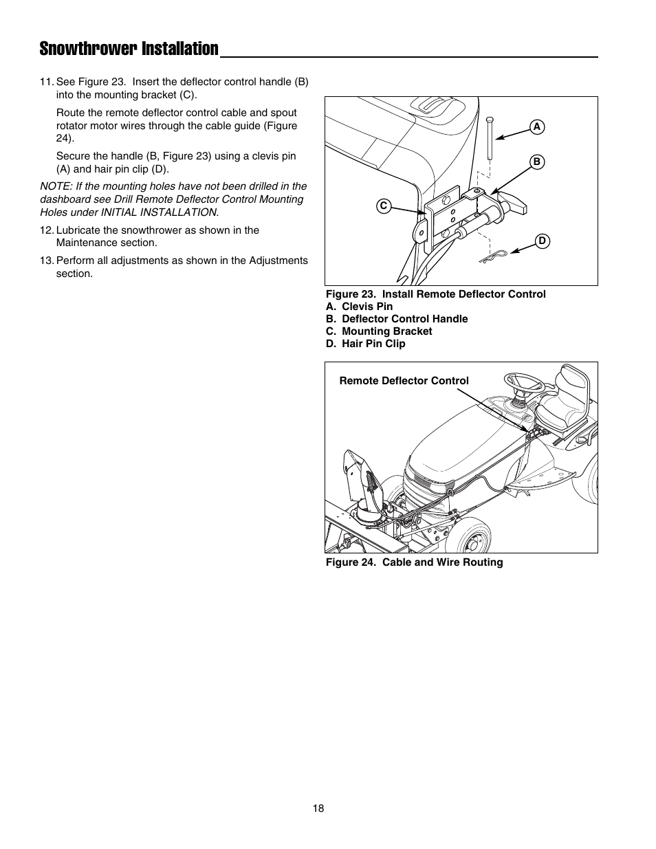 Snowthrower installation | Simplicity 1694404 User Manual | Page 20 / 24