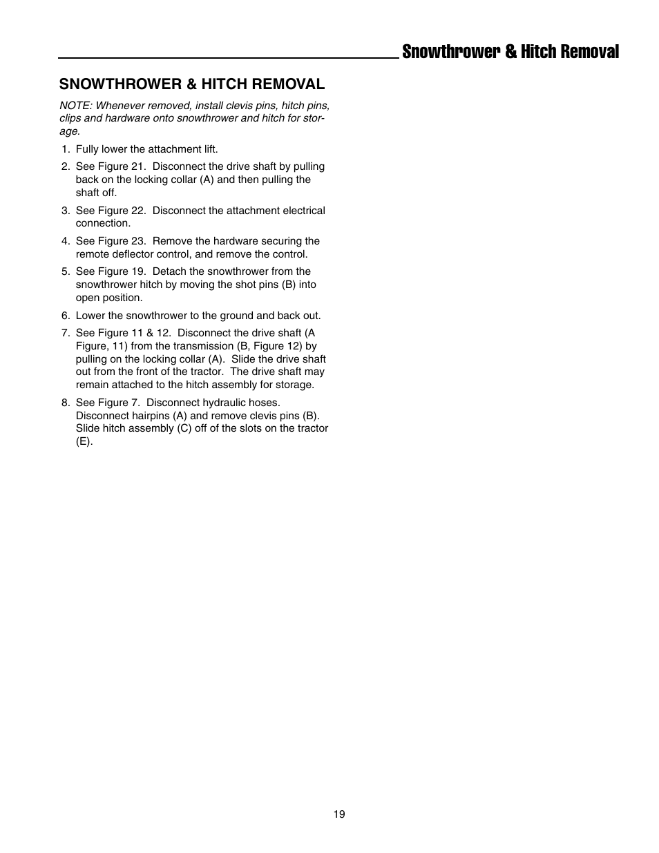 Snowthrower & hitch removal | Simplicity 1694404 User Manual | Page 21 / 24