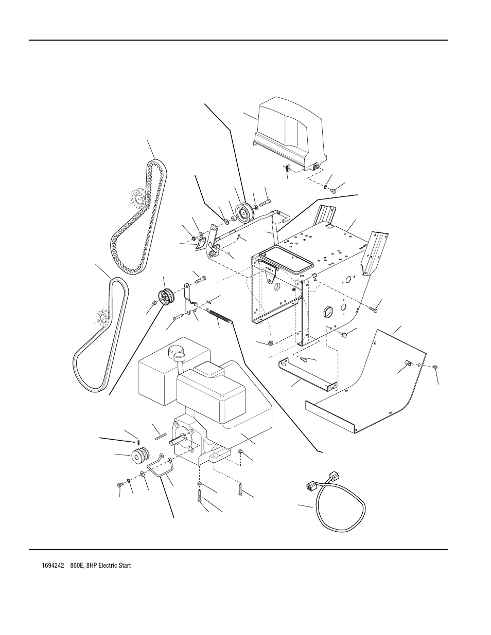 Engine & frame group - 8hp, electric start | Simplicity 1180 User Manual | Page 26 / 86