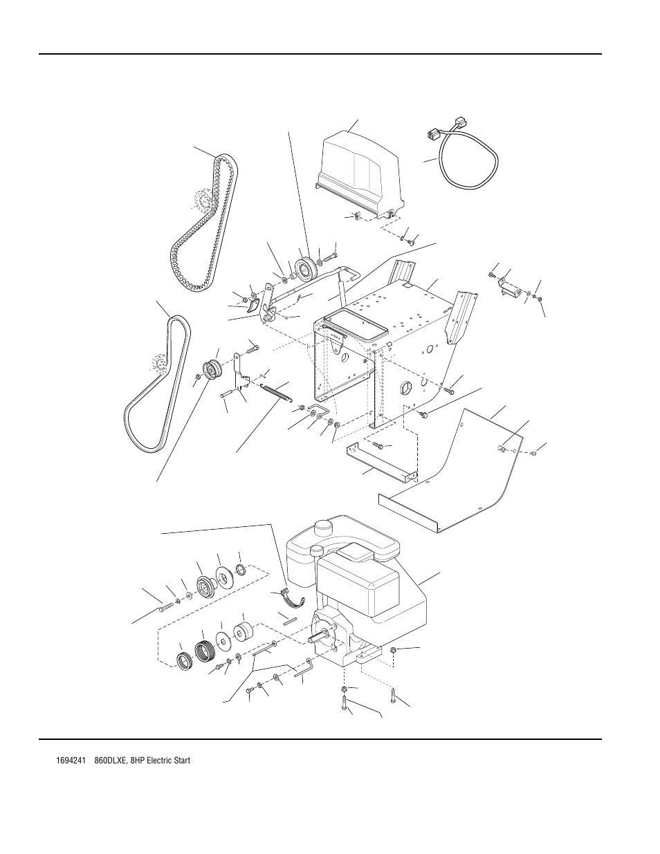 Engine & frame group - 8hp, electric start | Simplicity 1180 User Manual | Page 28 / 86