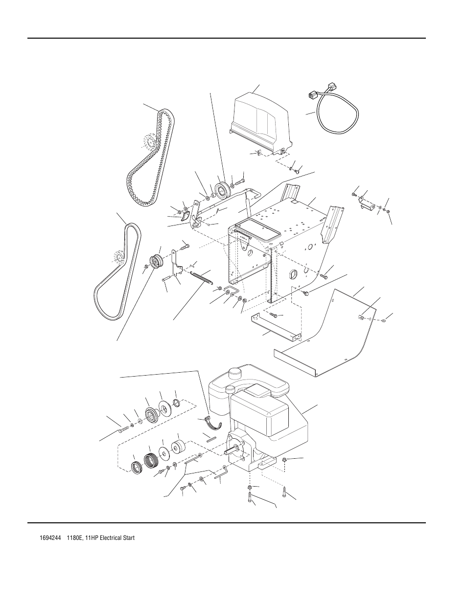 Engine & frame group - 11hp, electric start | Simplicity 1180 User Manual | Page 44 / 86