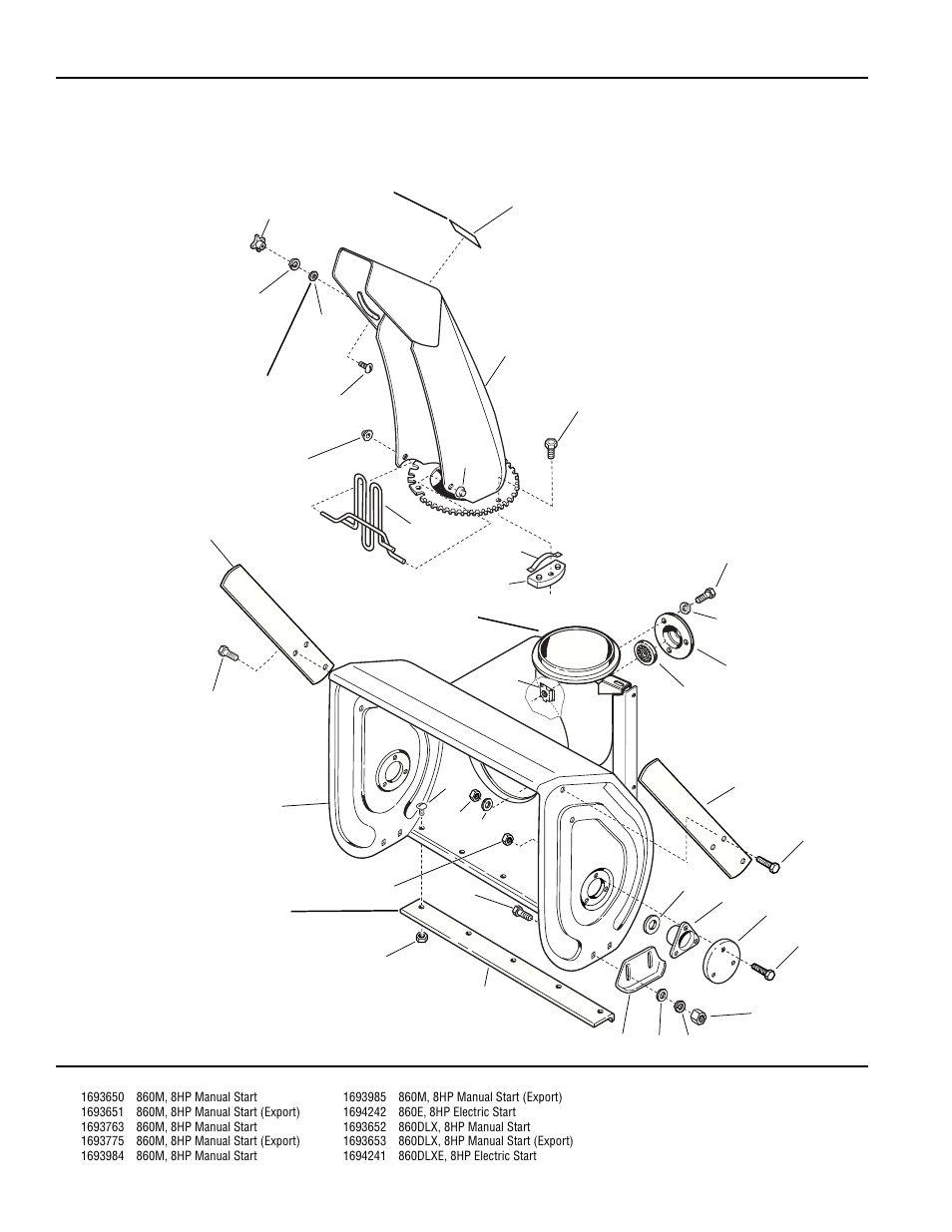 Auger housing and chute group - 24 | Simplicity 1180 User Manual | Page 54 / 86