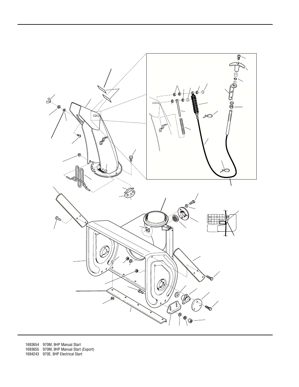 Auger housing and chute group - 28 | Simplicity 1180 User Manual | Page 56 / 86