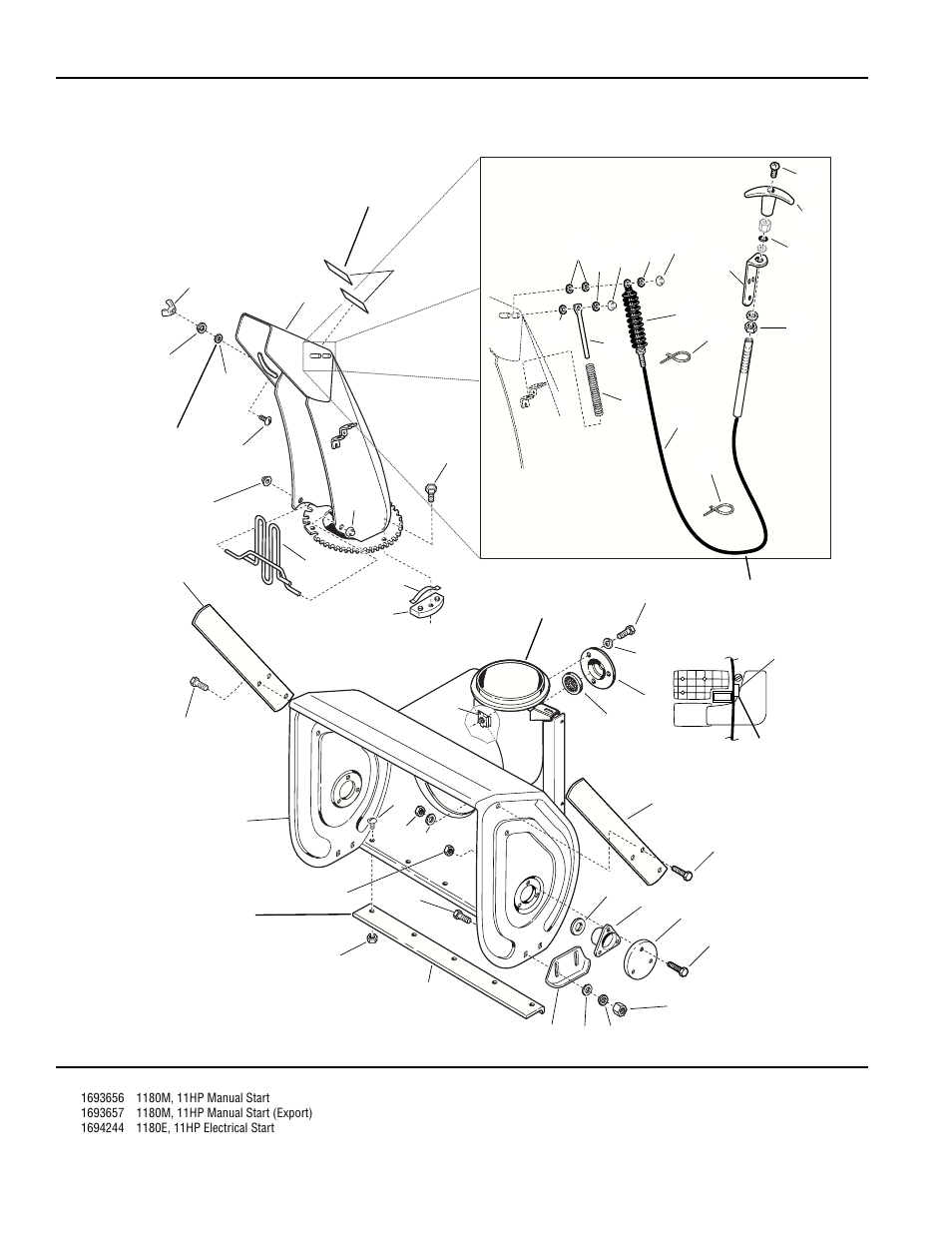 Auger housing and chute group - 32 | Simplicity 1180 User Manual | Page 58 / 86