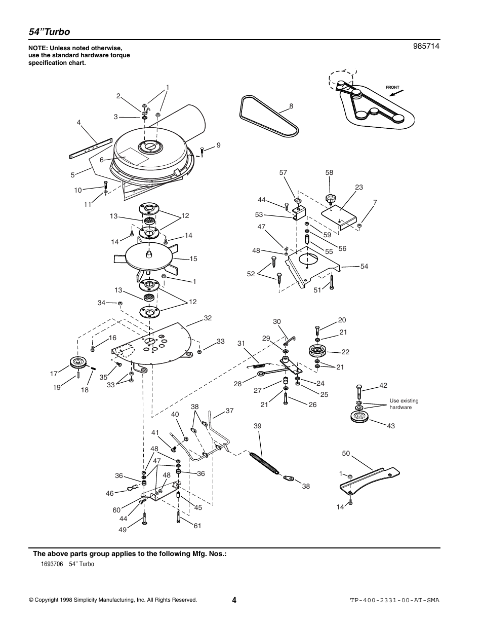54”turbo | Simplicity 1693706 User Manual | Page 4 / 6