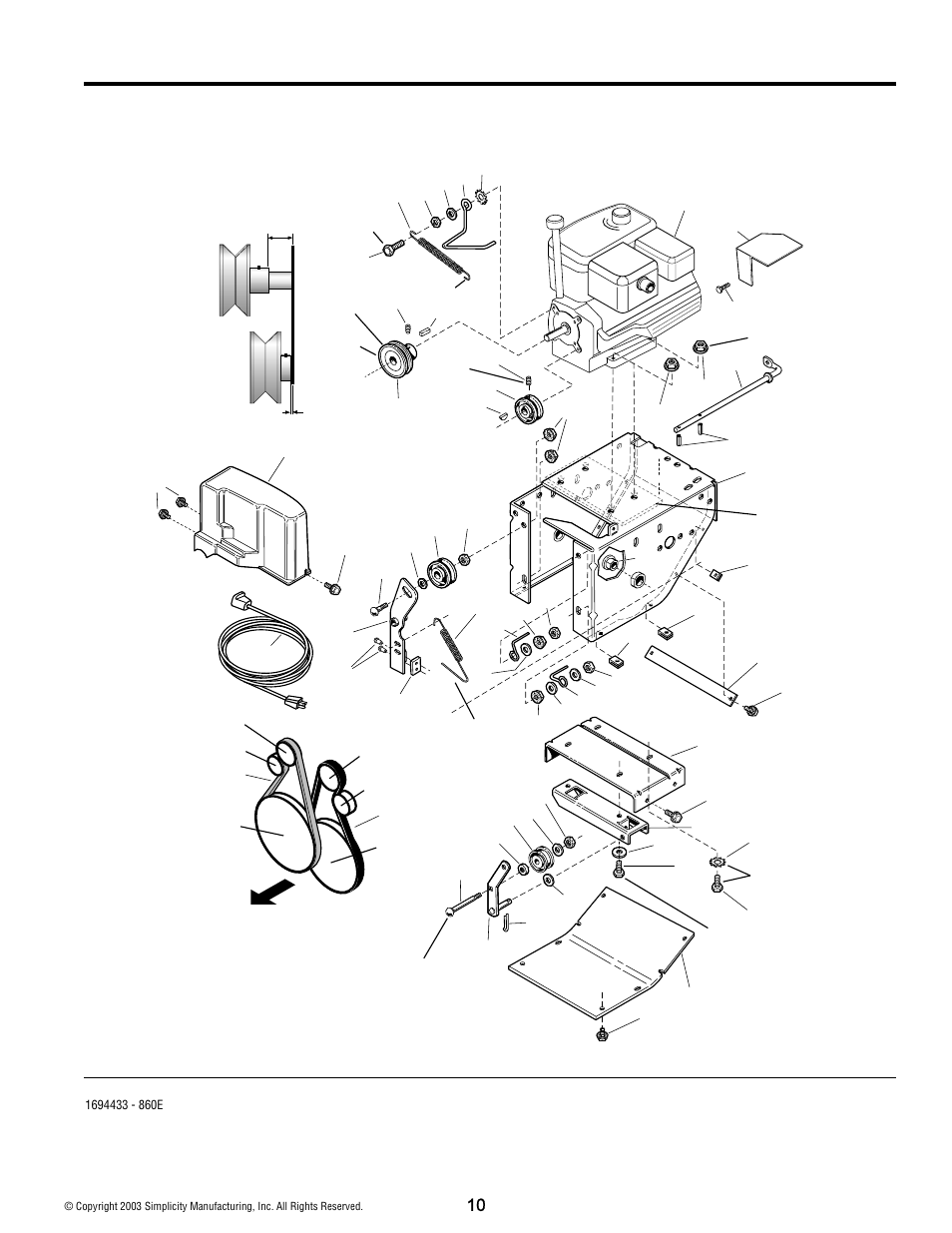 Engine and frame group - 8hp electric start | Simplicity 1694434 User Manual | Page 10 / 30