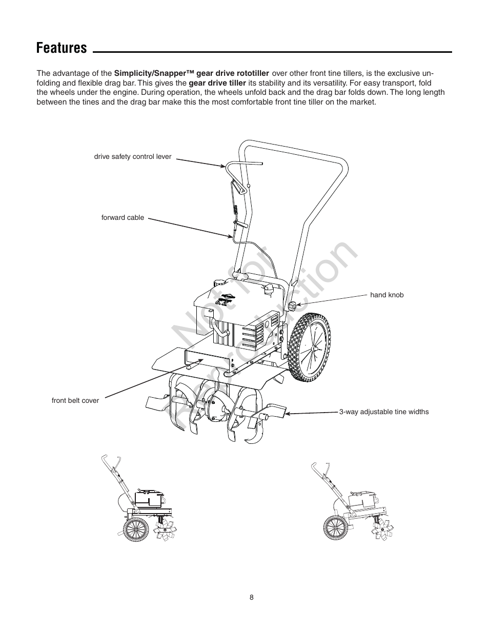 Not for reproduction | Simplicity Snapper 5521FT User Manual | Page 8 / 20