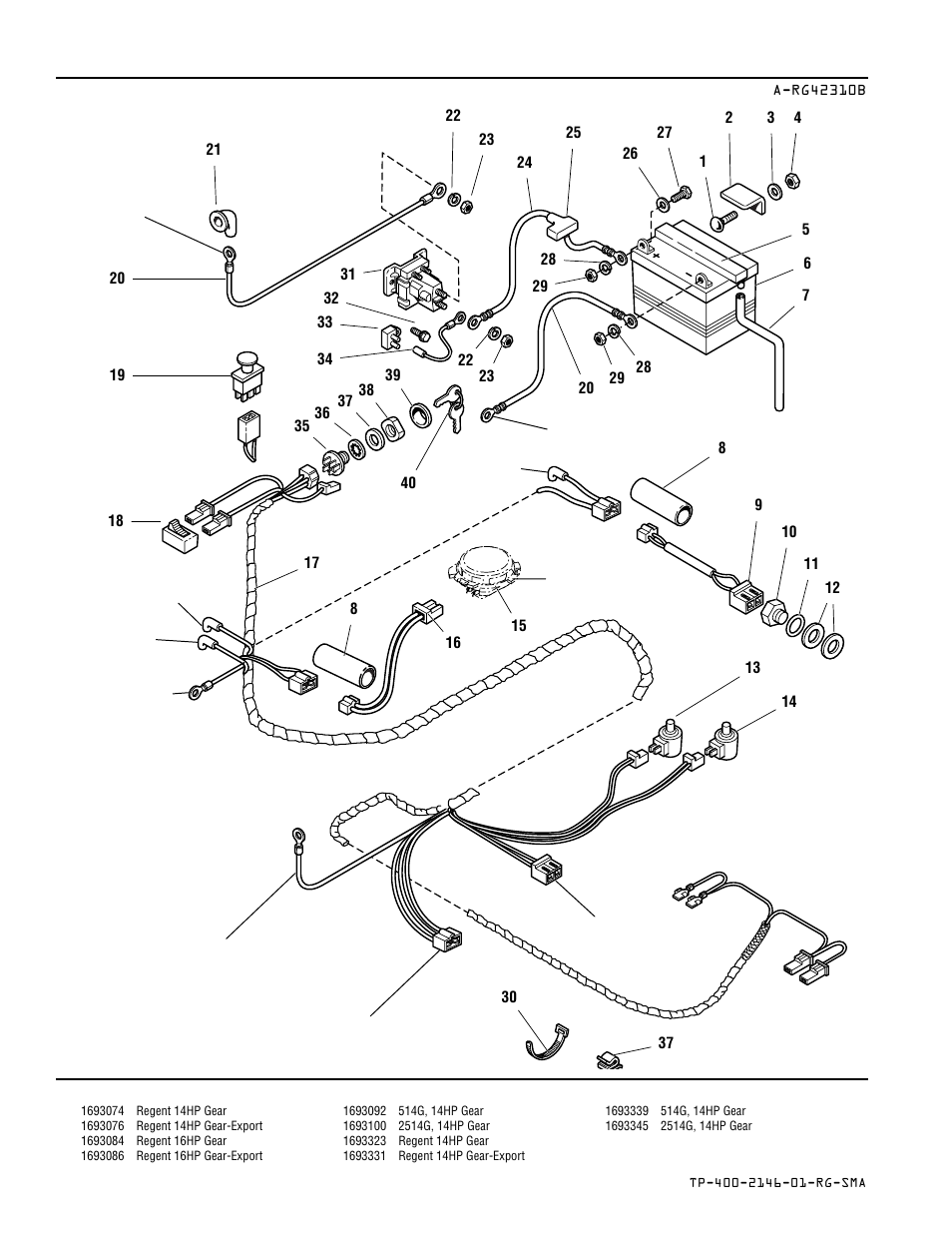Electrical group - gear models | Simplicity REGENT 500 User Manual | Page 26 / 60