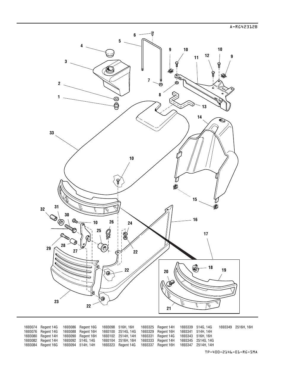 Hood, dash & fuel tank | Simplicity REGENT 500 User Manual | Page 30 / 60