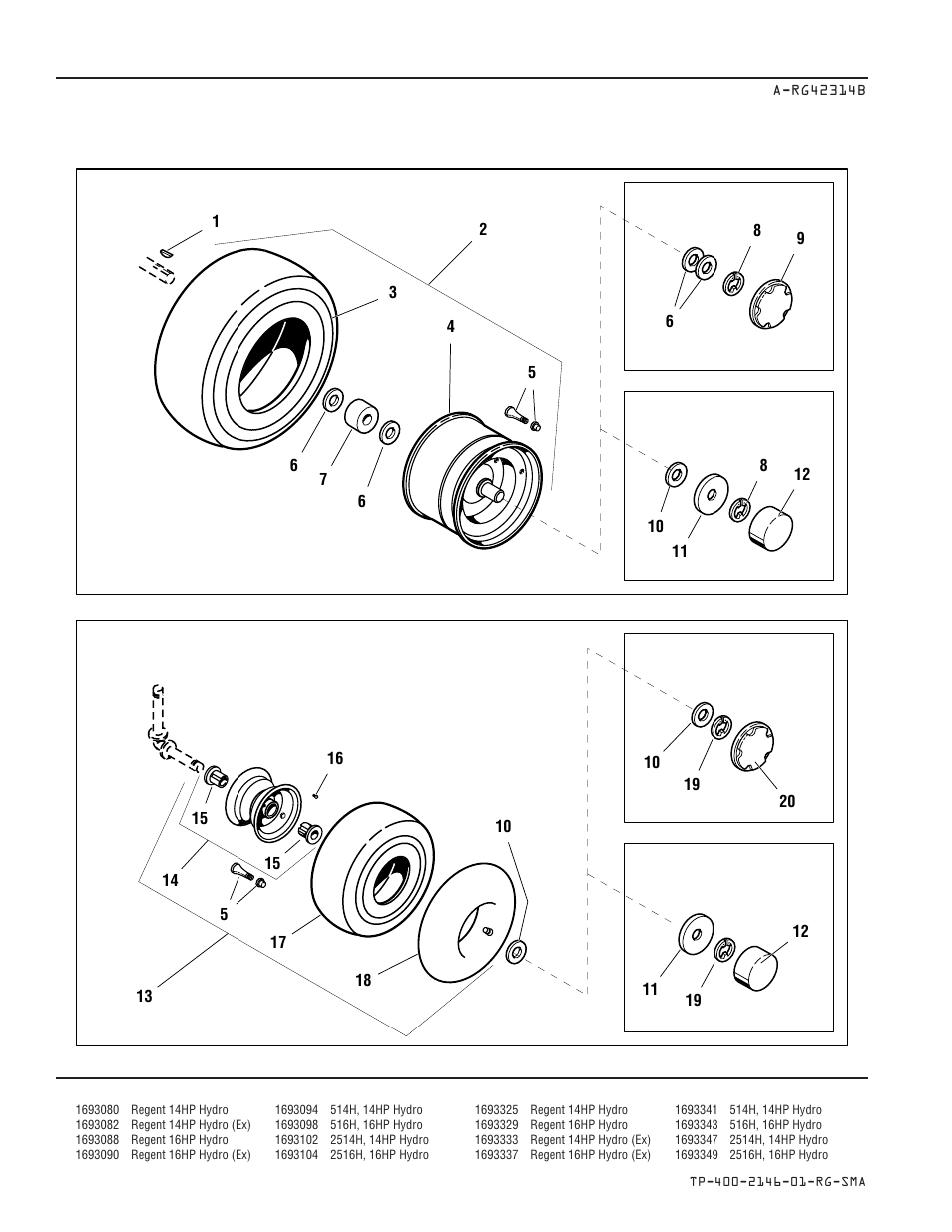 Hydro models wheels & tires | Simplicity REGENT 500 User Manual | Page 36 / 60