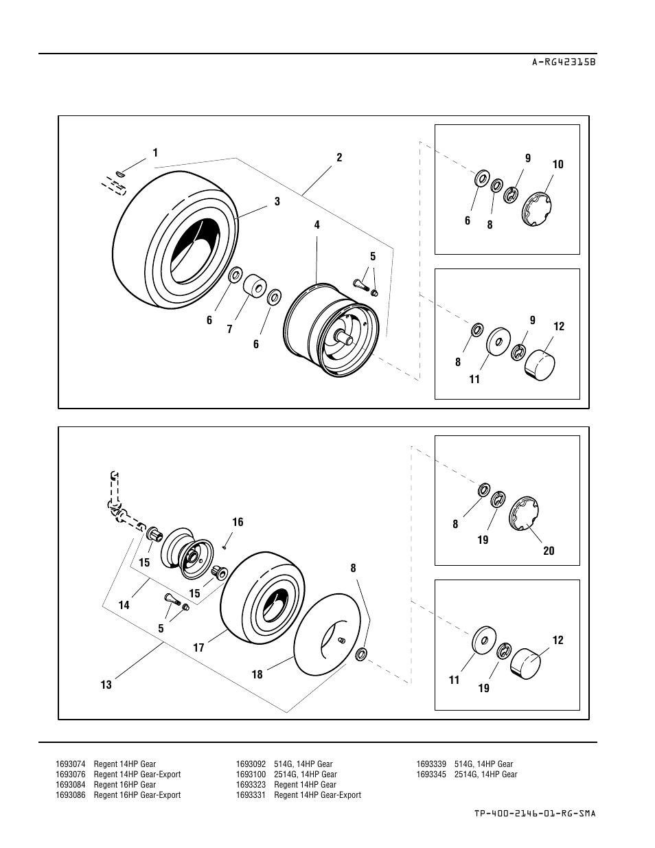Gear models wheels & tires | Simplicity REGENT 500 User Manual | Page 38 / 60