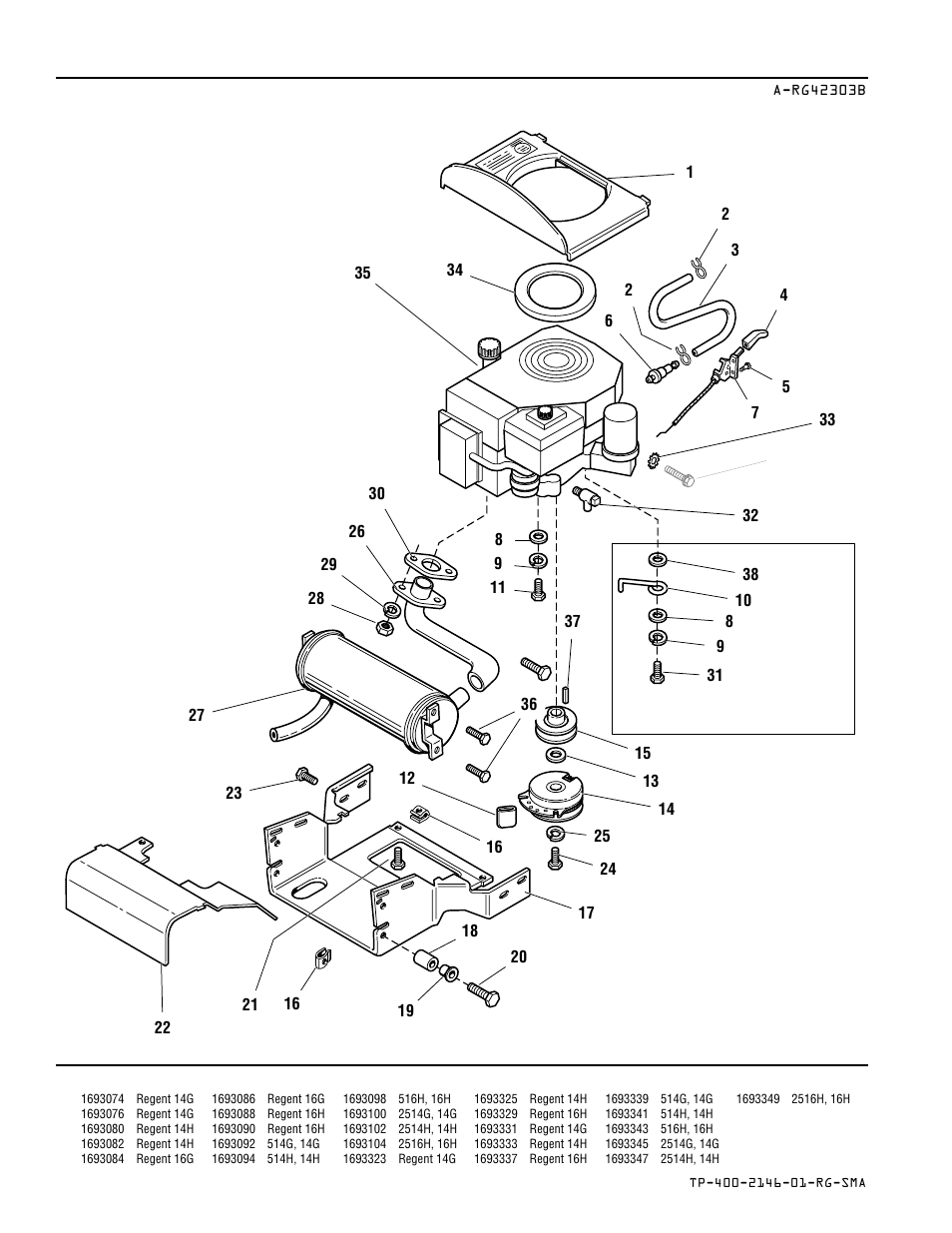Engine & electric clutch - 14hp & 16hp kohler | Simplicity REGENT 500 User Manual | Page 8 / 60