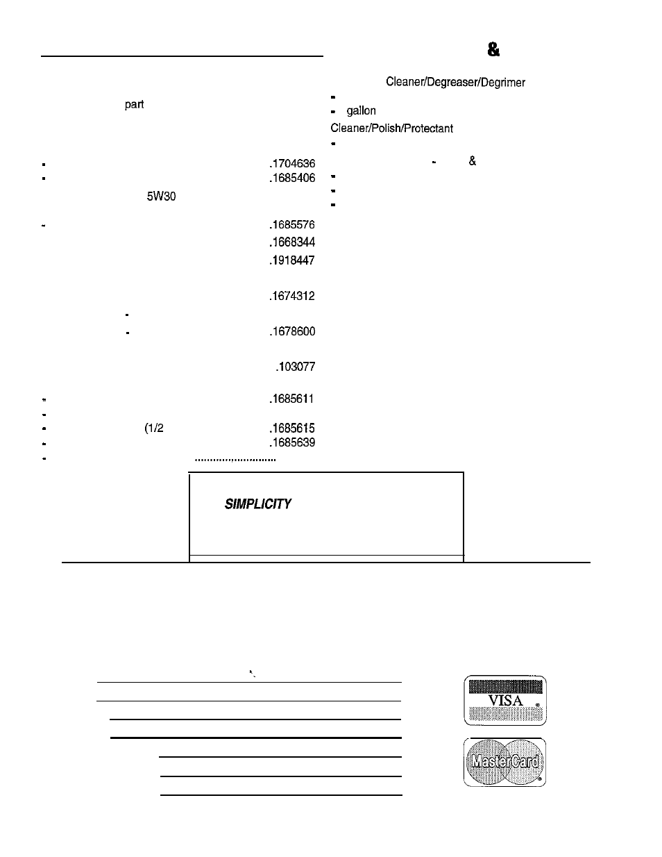 Replacement parts accessories, Common replacement parts, Accessories | Technical manual availability | Simplicity 1691411 User Manual | Page 20 / 20