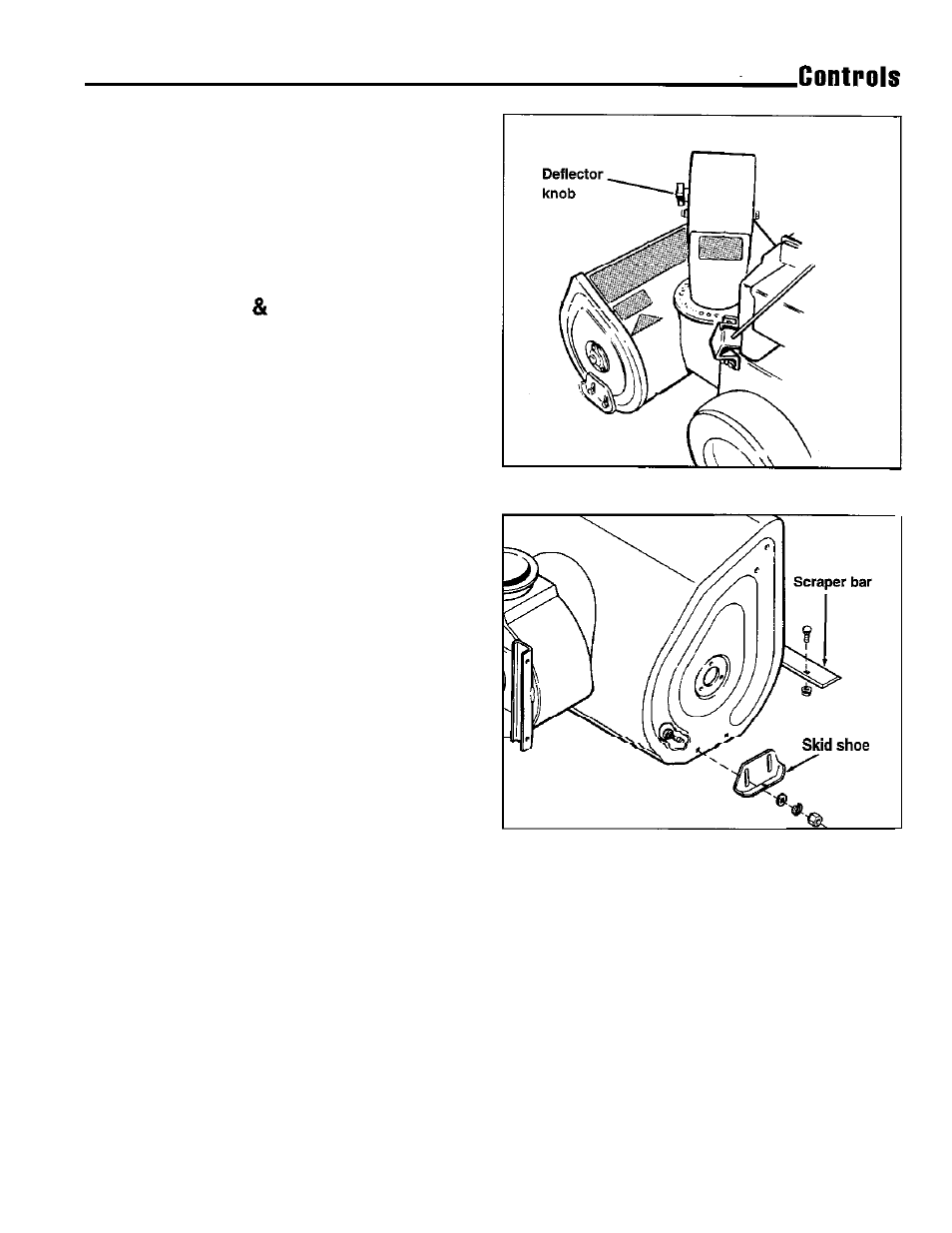 Deflector, Scraper bar skid shoes | Simplicity 1691411 User Manual | Page 9 / 20