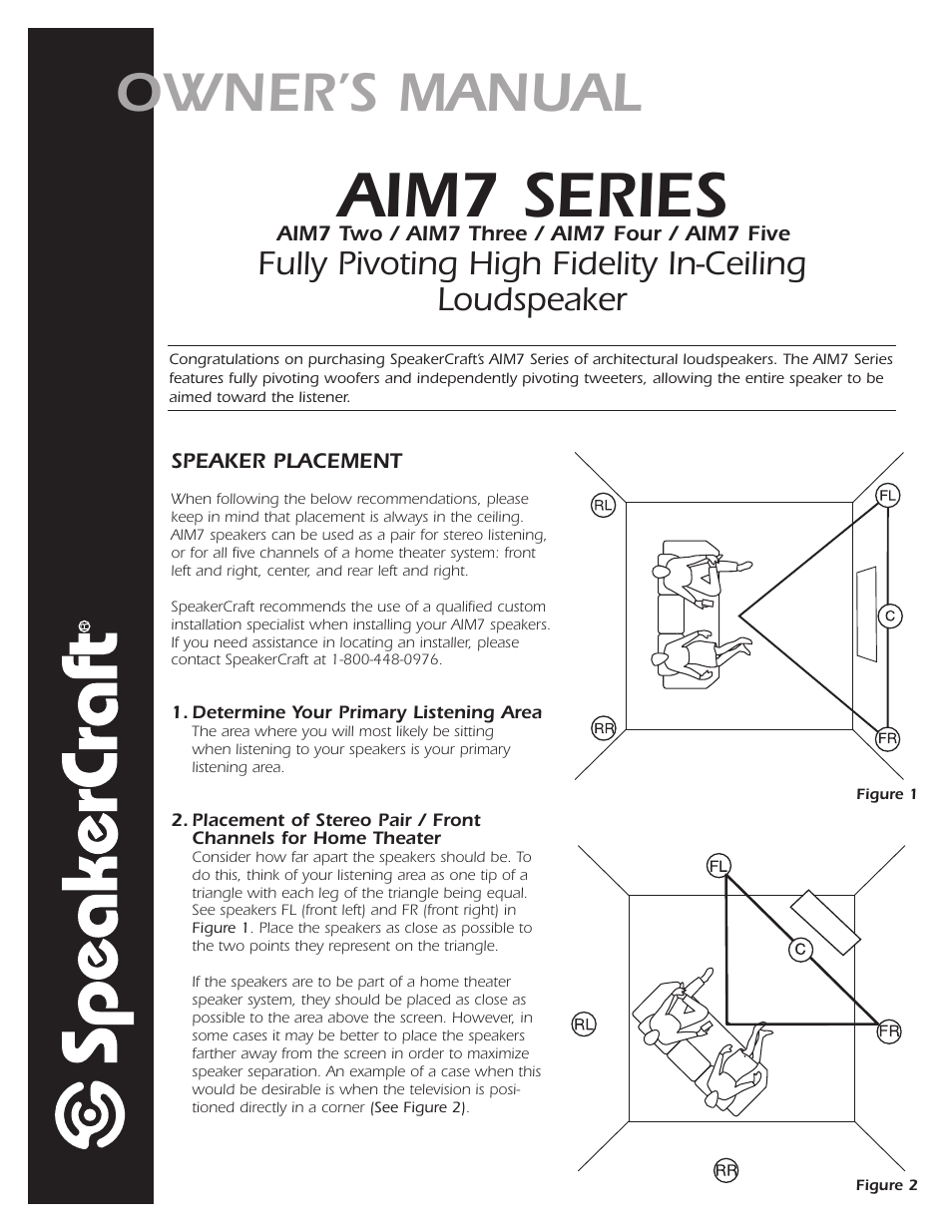 SpeakerCraft AIM7 FIVE User Manual | 1 page