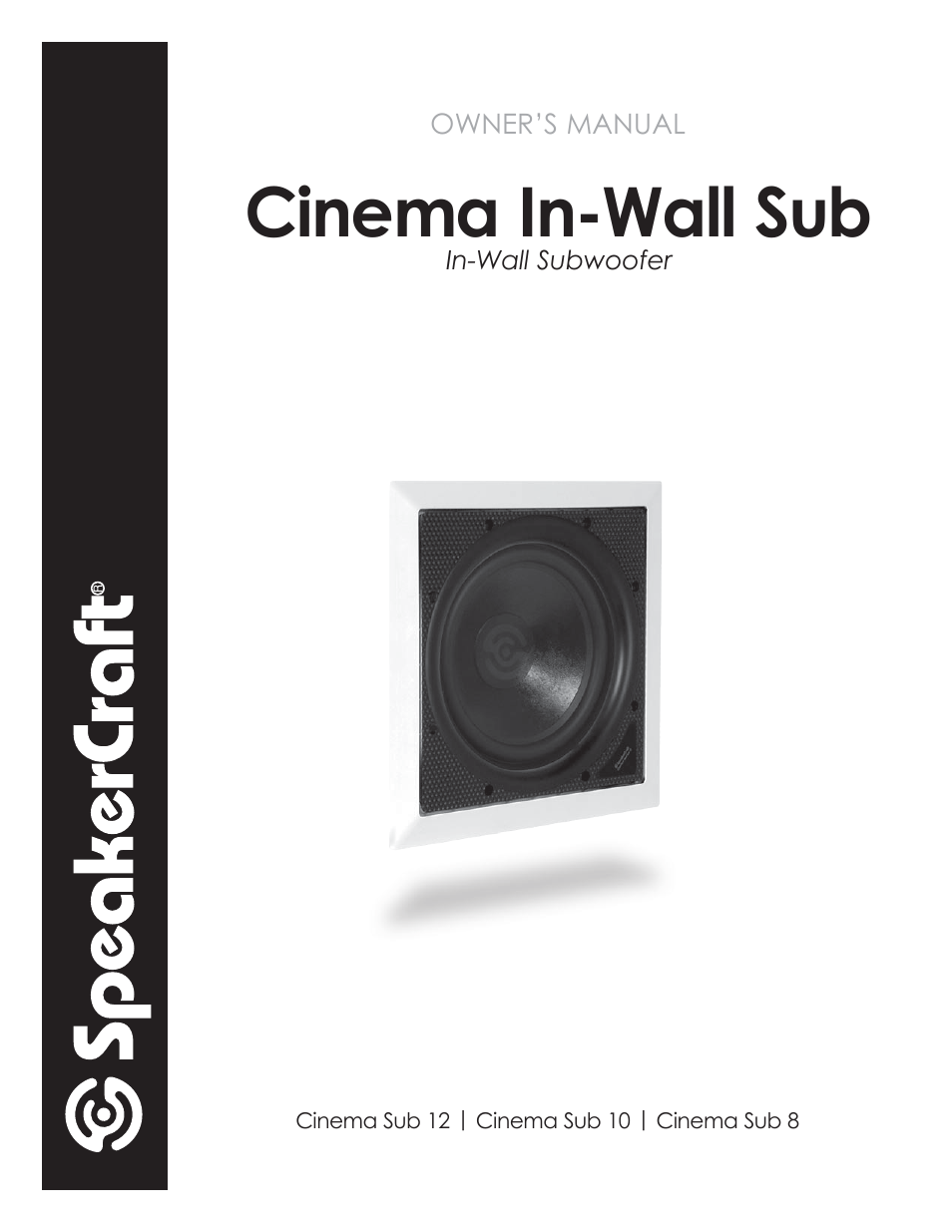 SpeakerCraft CINEMA SUB 12 User Manual | 8 pages