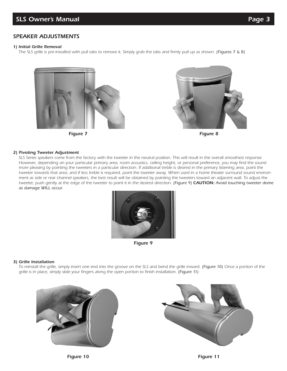 Sls owner’s manual page 3 | SpeakerCraft SLS User Manual | Page 3 / 4