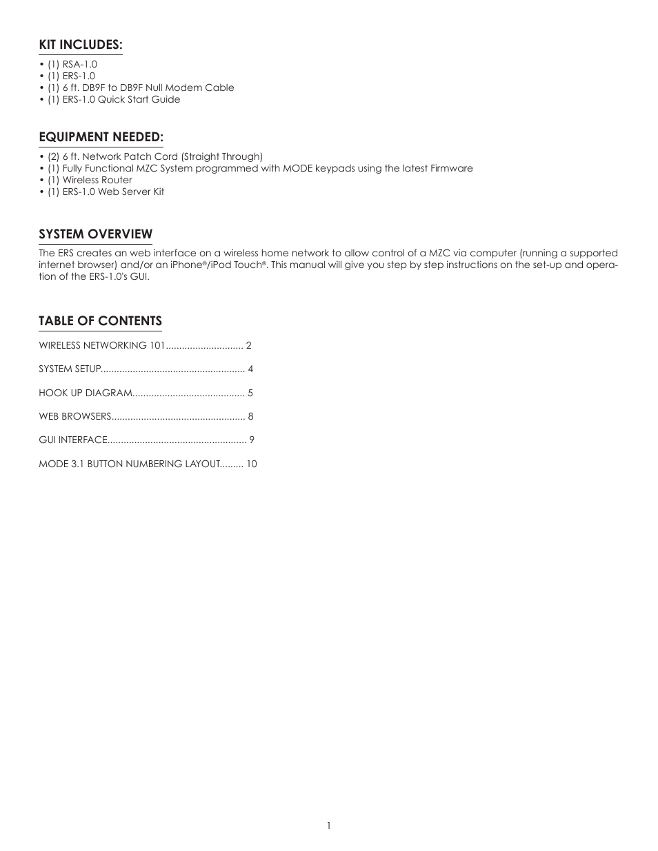 SpeakerCraft Web Server ERS-1.0 User Manual | Page 2 / 11