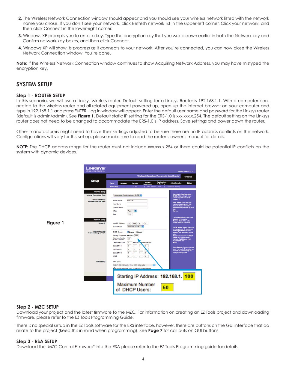 System setup | SpeakerCraft Web Server ERS-1.0 User Manual | Page 5 / 11