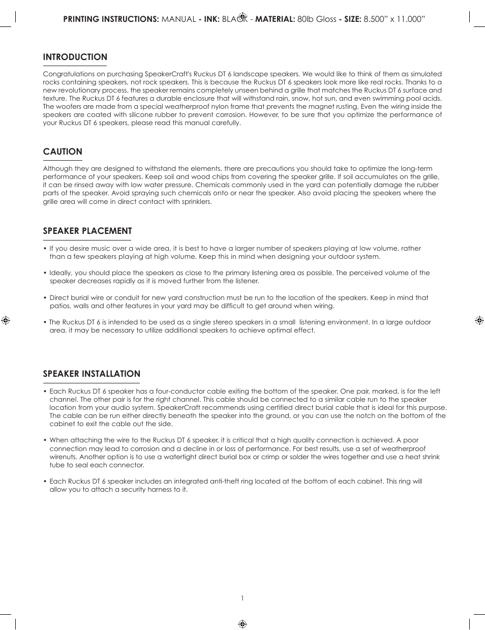 SpeakerCraft RUCKUS DT 6 User Manual | Page 2 / 4