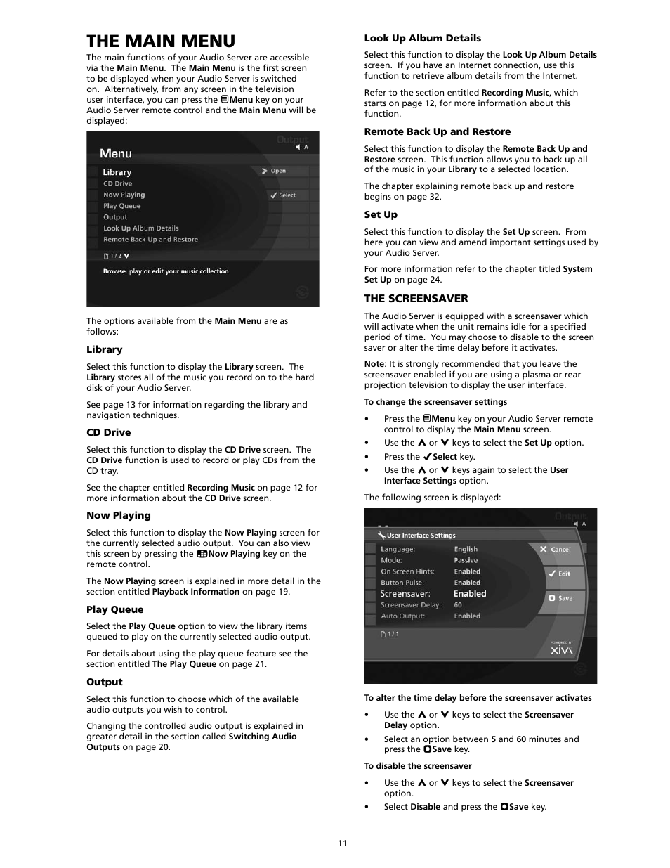 The main menu | SpeakerCraft Home Theater Server User Manual | Page 15 / 44