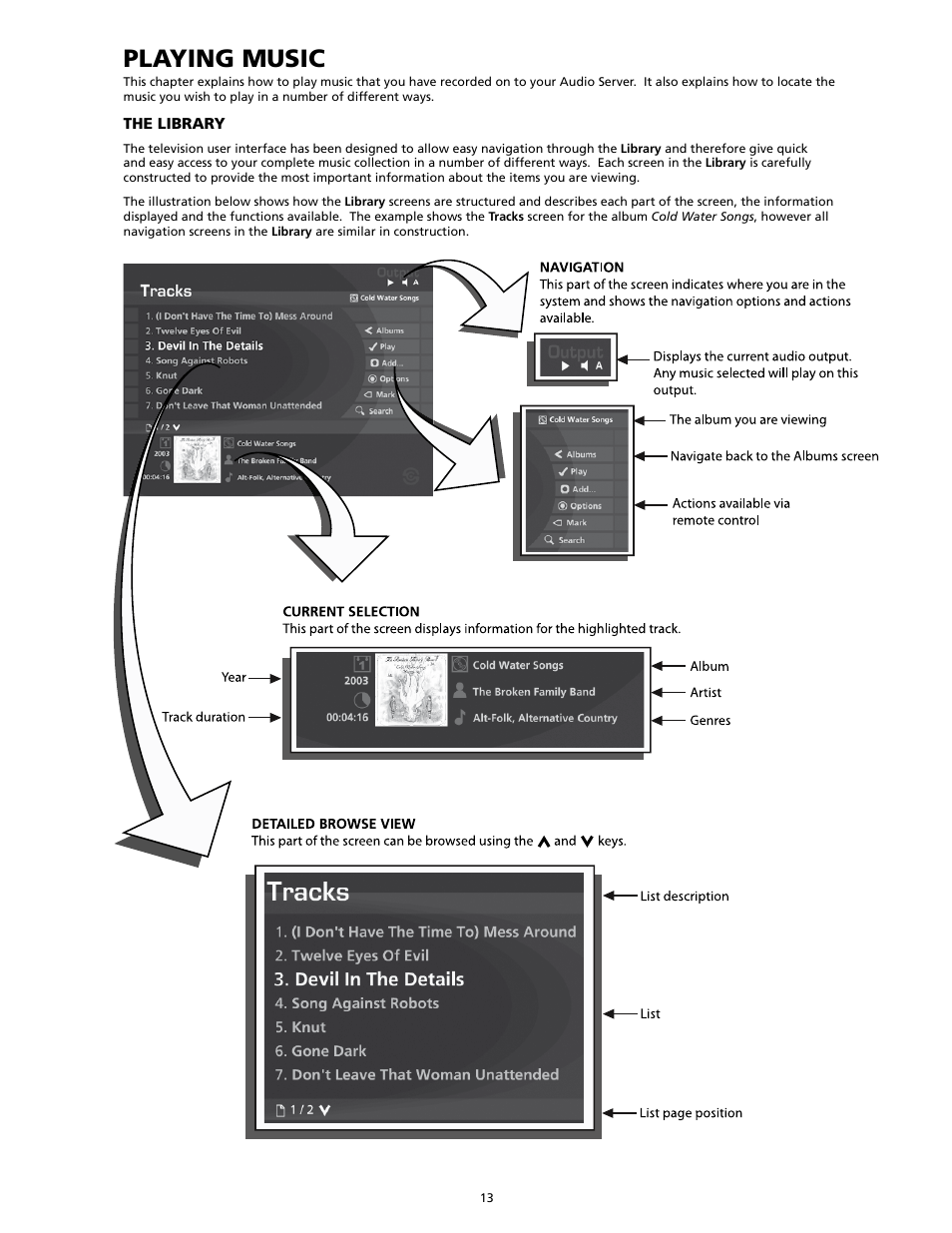 Playing music | SpeakerCraft Home Theater Server User Manual | Page 17 / 44
