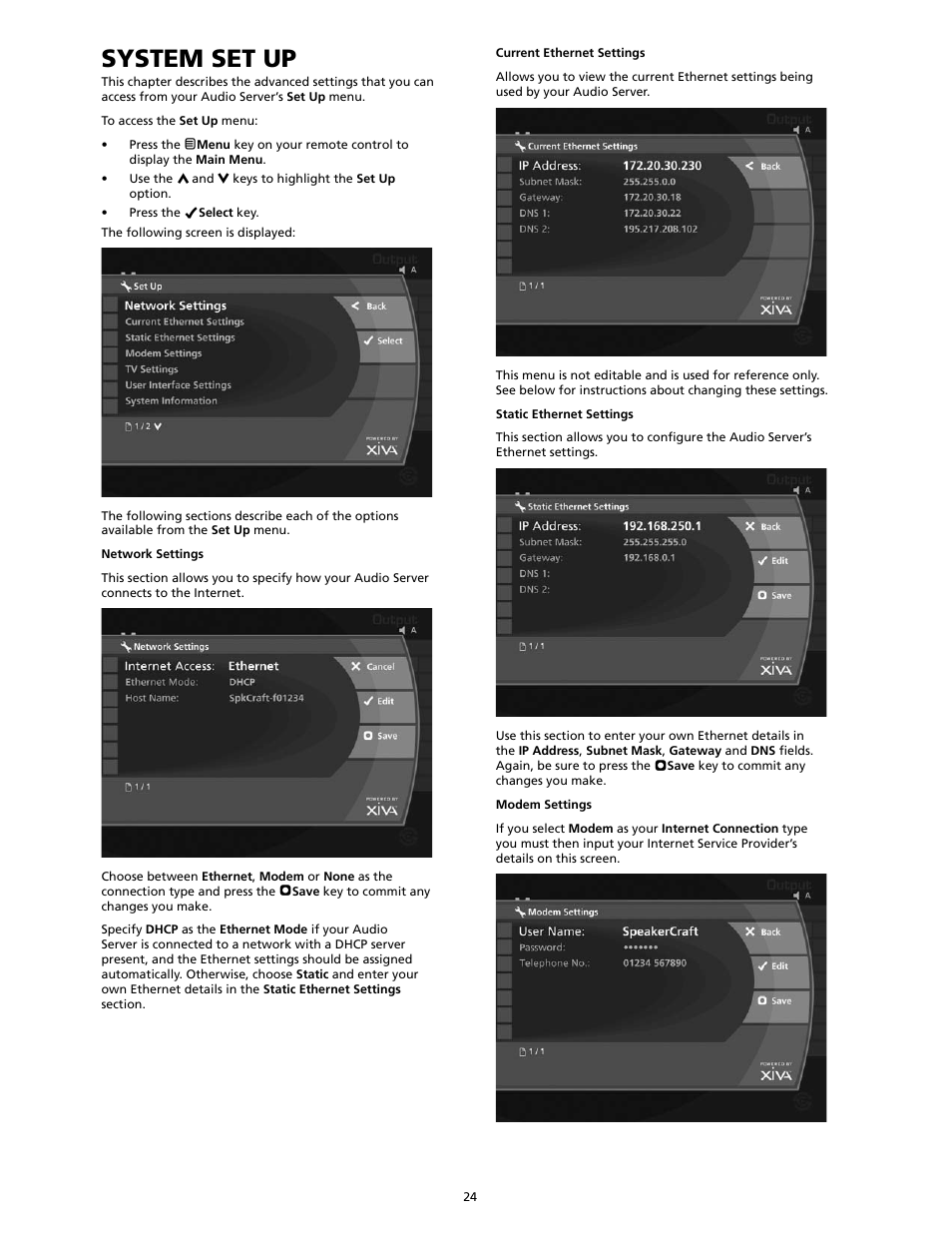 System set up | SpeakerCraft Home Theater Server User Manual | Page 28 / 44