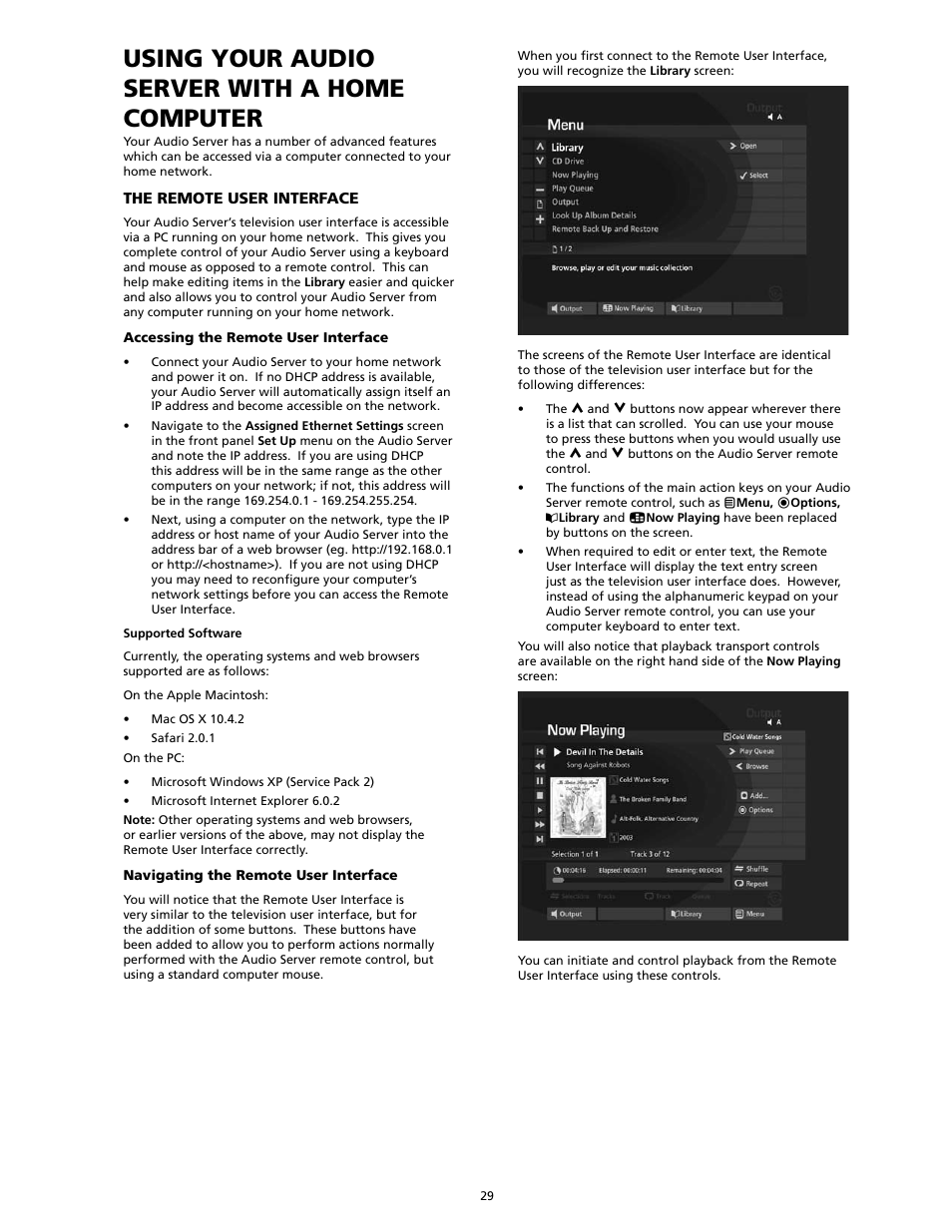 Using your audio server with a home computer | SpeakerCraft Home Theater Server User Manual | Page 33 / 44