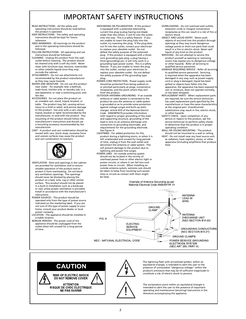 Important safety instructions | SpeakerCraft Home Theater Server User Manual | Page 6 / 44