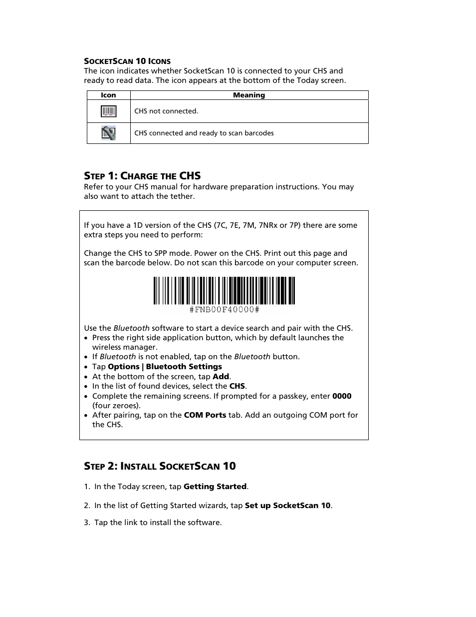 Turning on the wi-fi radio, Harge the, Chs 46 | Nstall, Ocket | Socket Mobile SoMo 650 User Manual | Page 46 / 75