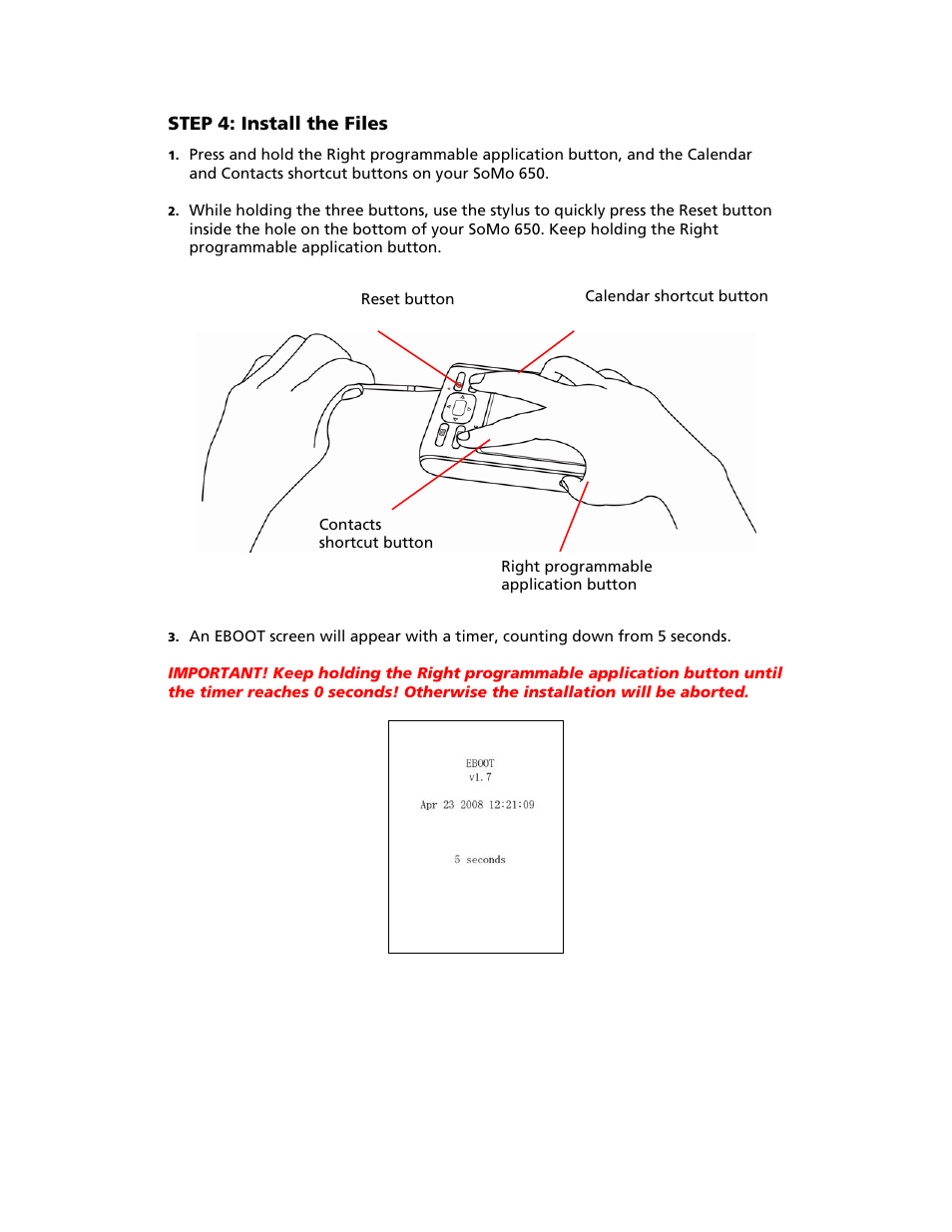 Step 4: install the files | Socket Mobile SoMo 650 User Manual | Page 67 / 75