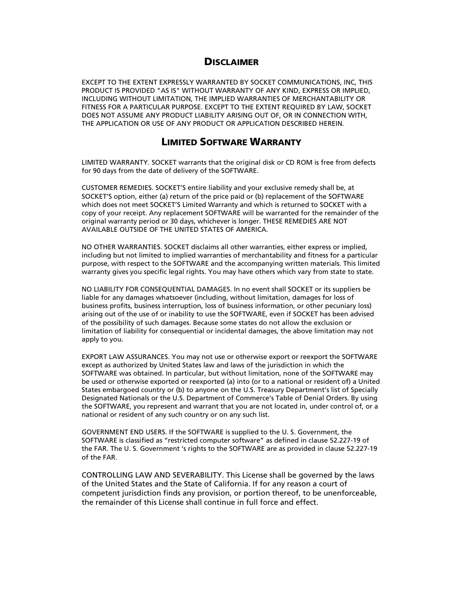Disclaimer, Disclaimer 72 | Socket Mobile SoMo 650 User Manual | Page 72 / 75
