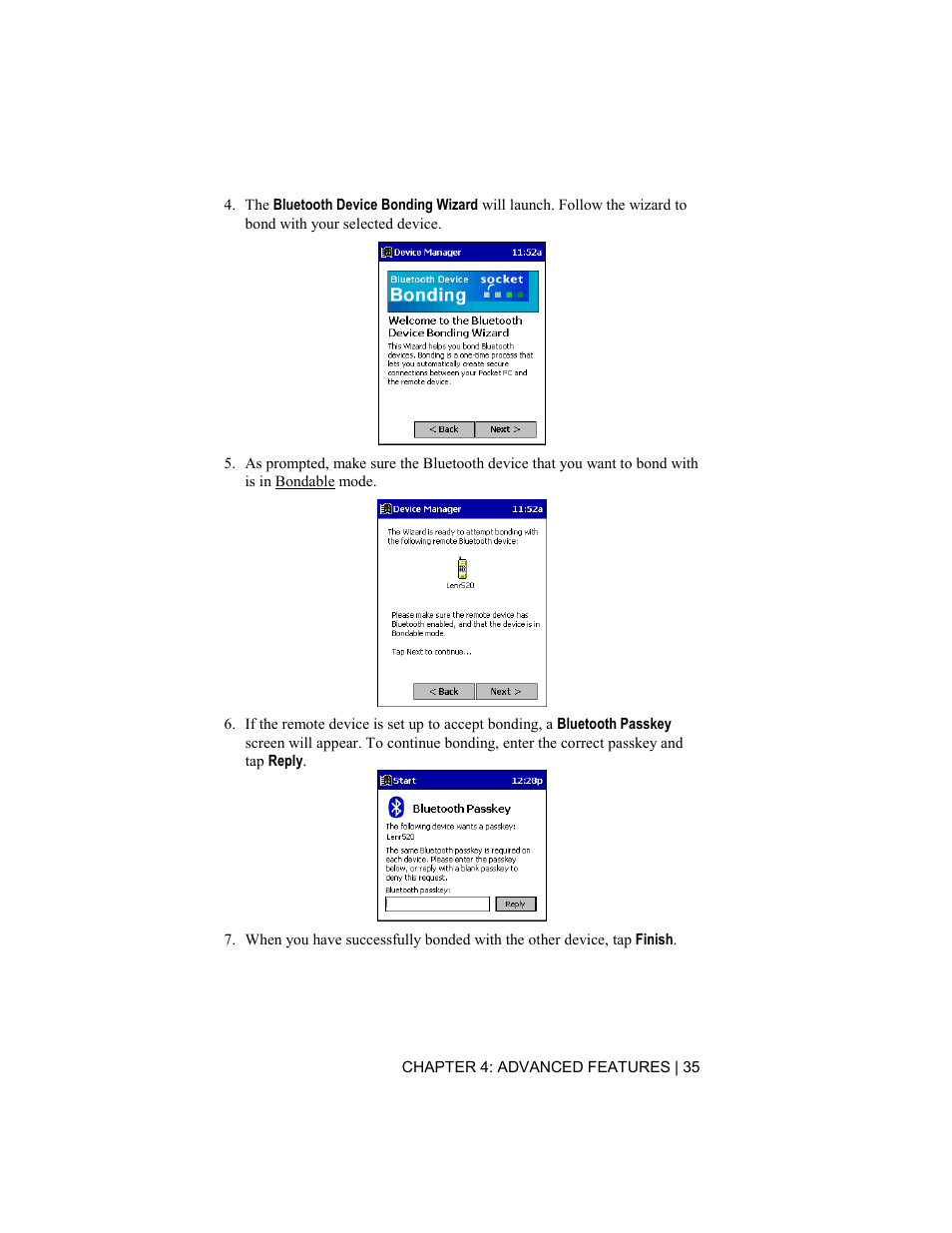 Socket Mobile BluetoothTM Connection Kit User Manual | Page 35 / 59