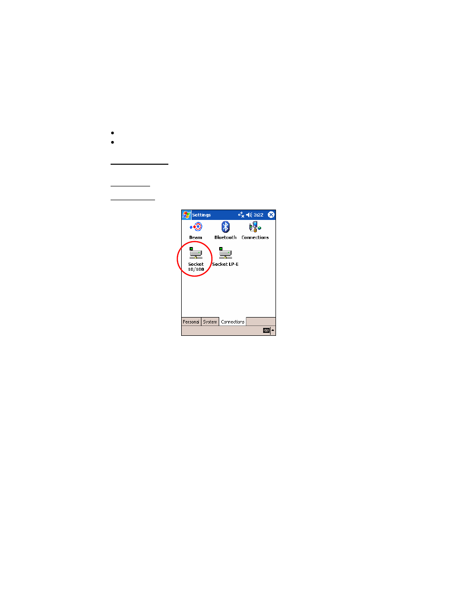 Optional: use the control panel applet, Optional: use the control panel applet 21 | Socket Mobile 10/100 User Manual | Page 23 / 33