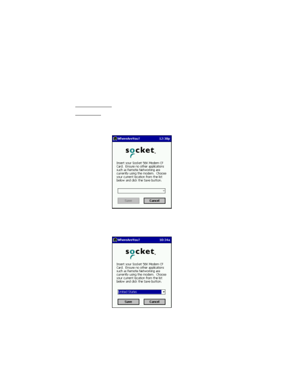 Optional: set up the card for your country | Socket Mobile 56K Modem Card User Manual | Page 32 / 57
