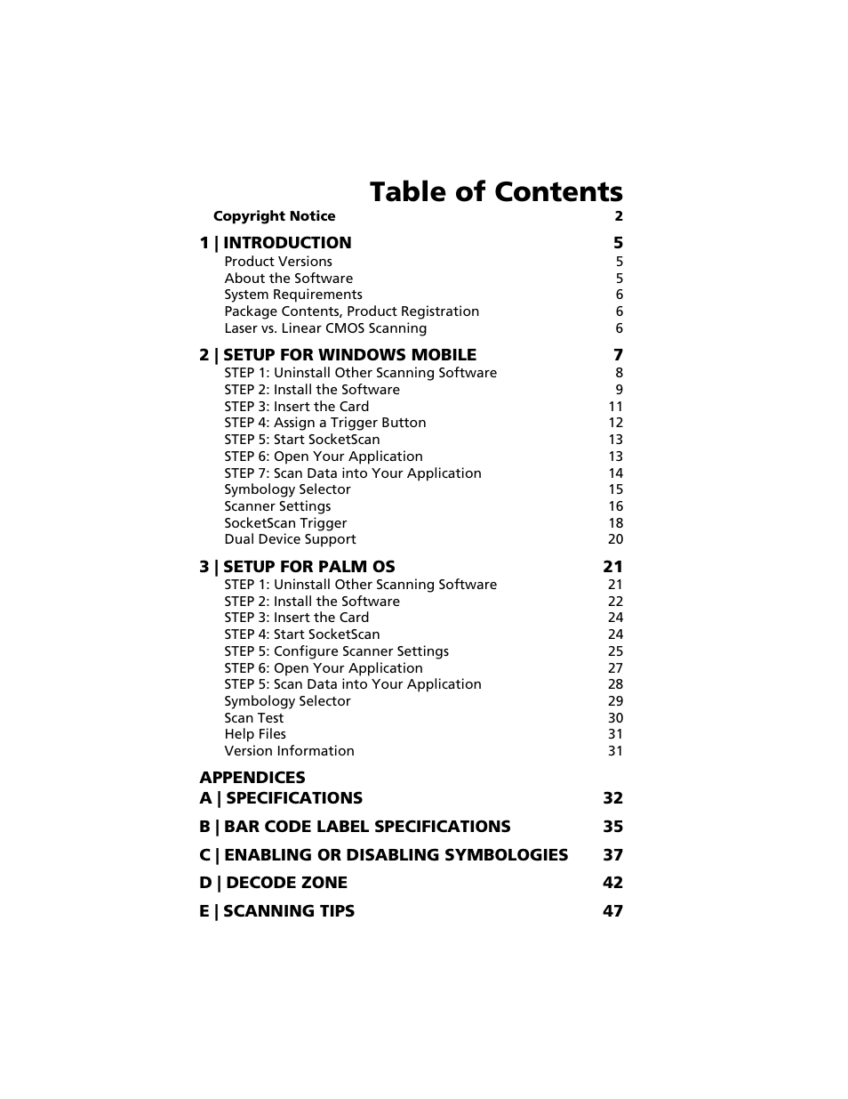 Socket Mobile Secure Digital Scan Card Series 3 User Manual | Page 3 / 60