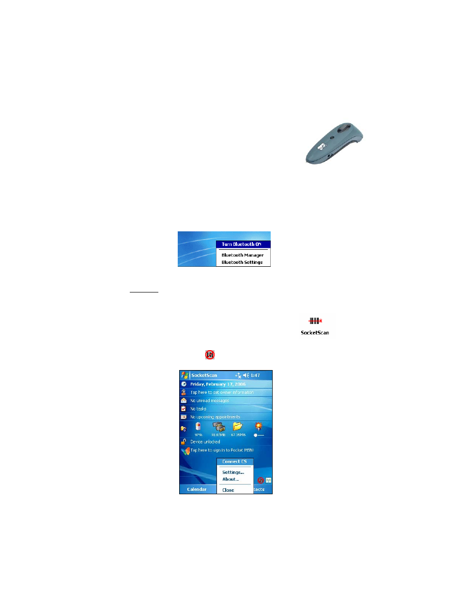 Step 3: connect chs to host device with bluetooth | Socket Mobile Series 7 User Manual | Page 17 / 75