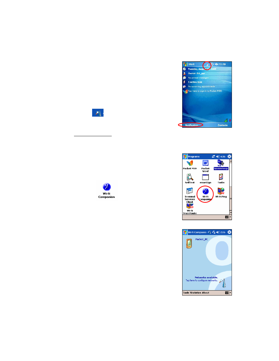 Step 2: start wi-fi companion | Socket Mobile Socket Wi-FI Products P500x User Manual | Page 12 / 67