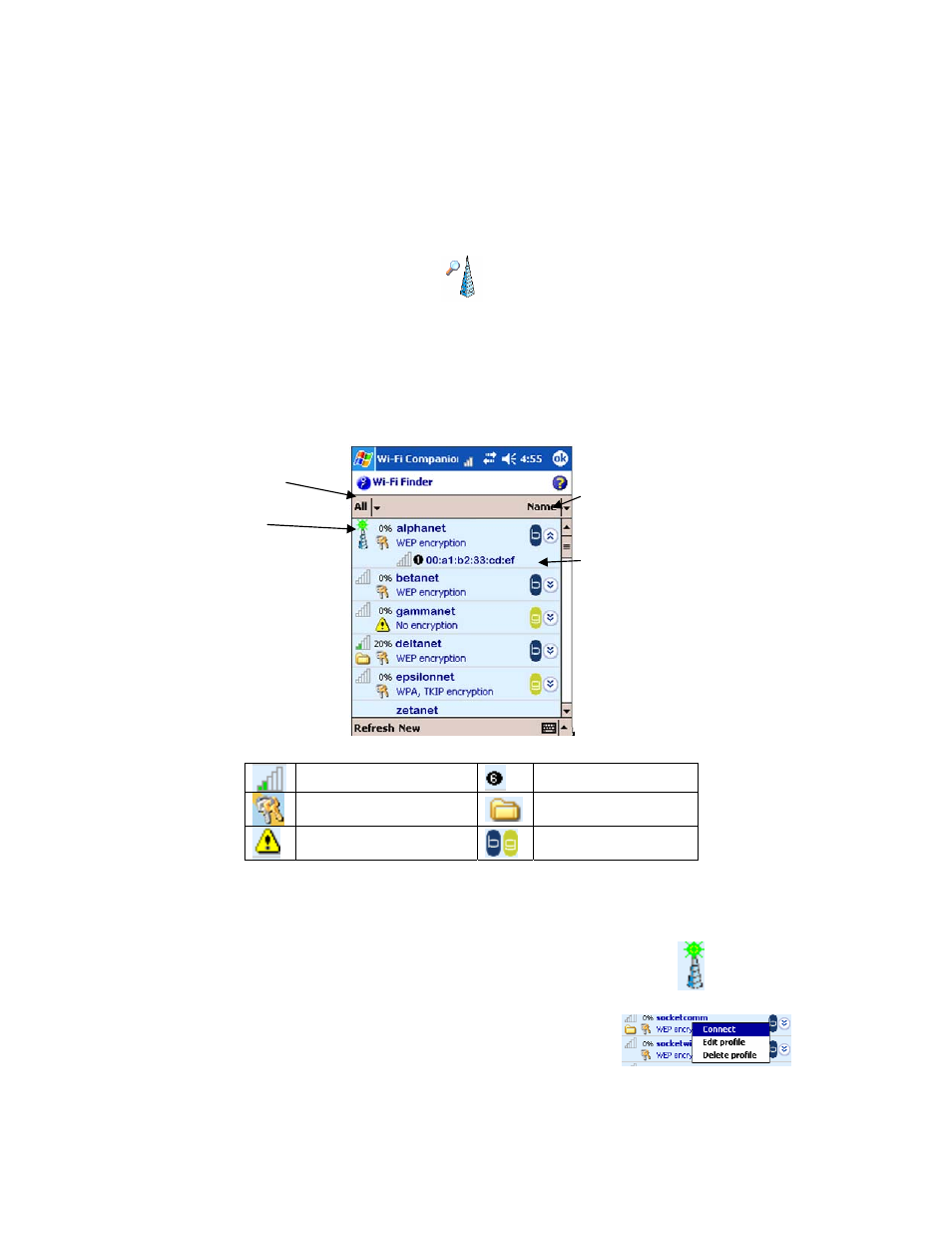 Step 3: find and connect to a wlan | Socket Mobile Socket Wi-FI Products P500x User Manual | Page 13 / 67