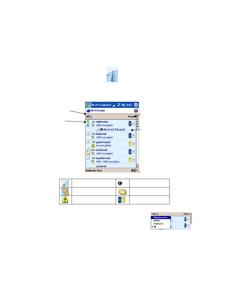 Step 5: find a wlan and create a profile | Socket Mobile Socket Wi-FI Products P500x User Manual | Page 25 / 67