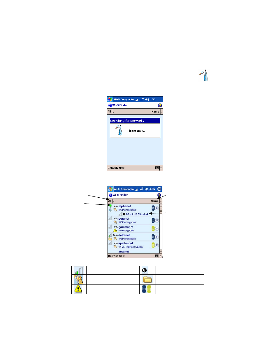 Find networks | Socket Mobile Socket Wi-FI Products P500x User Manual | Page 34 / 67