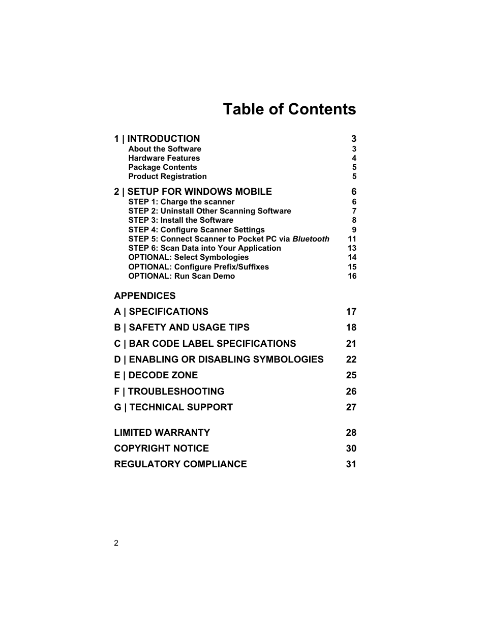 Socket Mobile 6410-00233 User Manual | Page 2 / 35