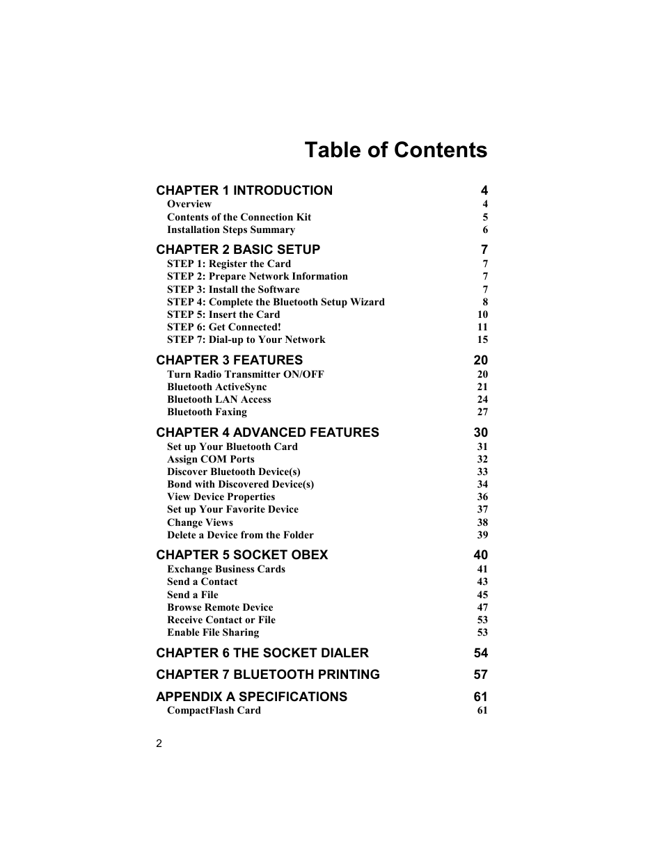 Socket Mobile Bluetooth Connection Kit User Manual | Page 2 / 79