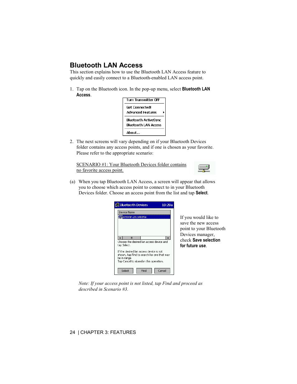 Bluetooth lan access | Socket Mobile Bluetooth Connection Kit User Manual | Page 24 / 79