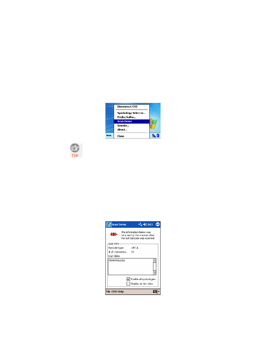 Optional: run scan demo, Optional: configure prefix/suffixes 23 | Socket Mobile Cordless Hand Scanner User Manual | Page 24 / 78