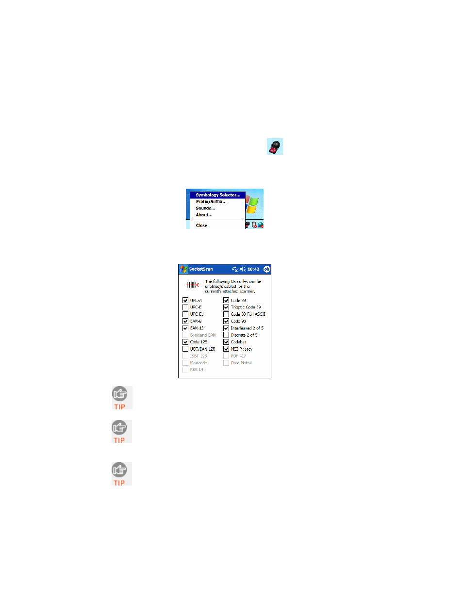 Optional: select symbologies, Optional: select symbologies 15 | Socket Mobile 3E User Manual | Page 15 / 46