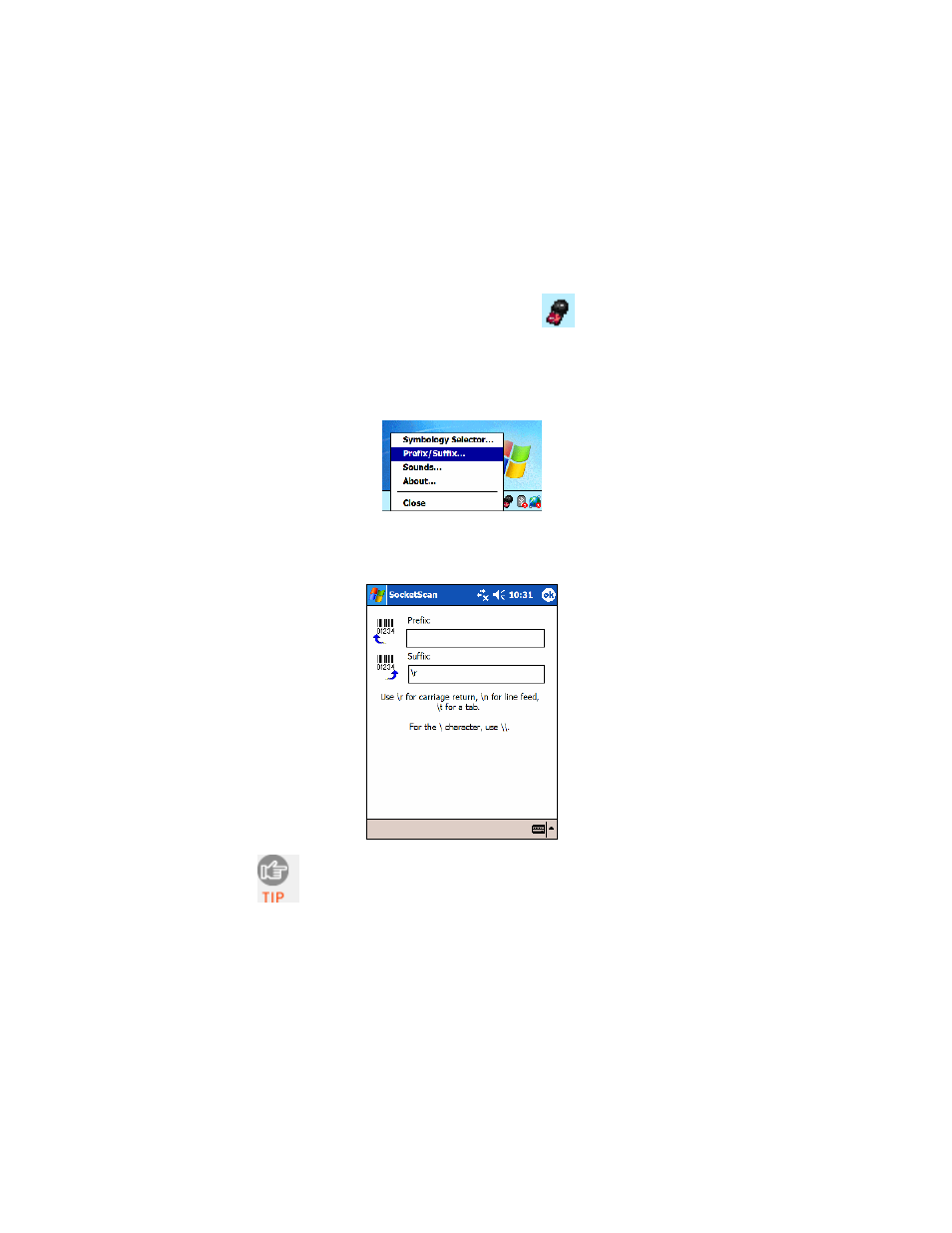 Optional: configure prefix/suffixes, Optional: configure prefix/suffixes 16 | Socket Mobile 3E User Manual | Page 16 / 46