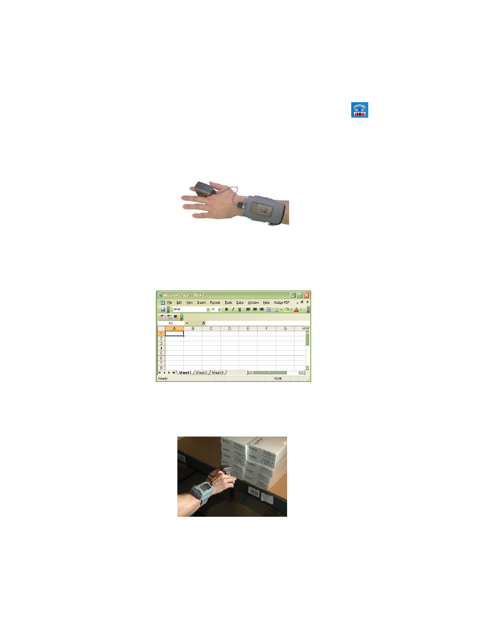 Step 4: start socketscan and connect to crs, Step 5: assemble and put on the crs 40, Step 6: scan data into your application 40 | Step 5: assemble and put on the crs, Step 6: scan data into your application | Socket Mobile Series 9 User Manual | Page 40 / 68